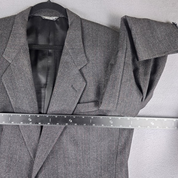Nino Cerruti Blazer Mens 44 Gray Wool Pinstripe Sport Coat Hecht's Tailored USA‎ - Picture 5 of 11